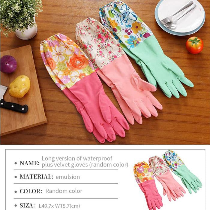 Silicone Dishwashing Gloves with Built-in Scrubber – Multicolor