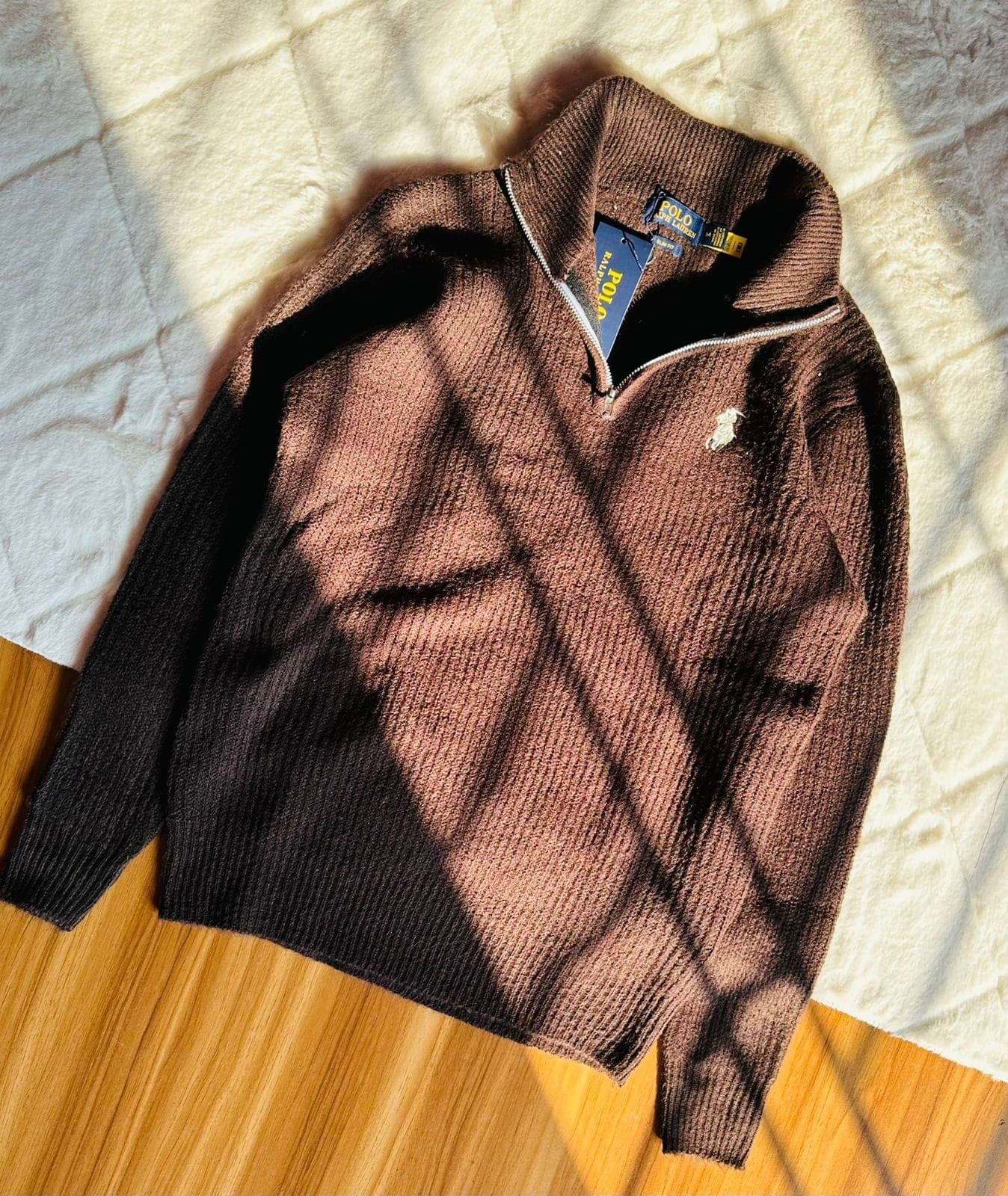 Polo Ralph Lauren Quarter-Zip Ribbed Knit Sweater
