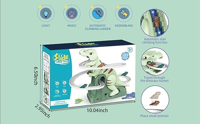 🦖 Dinosaur Chasing Race Track Slide Game